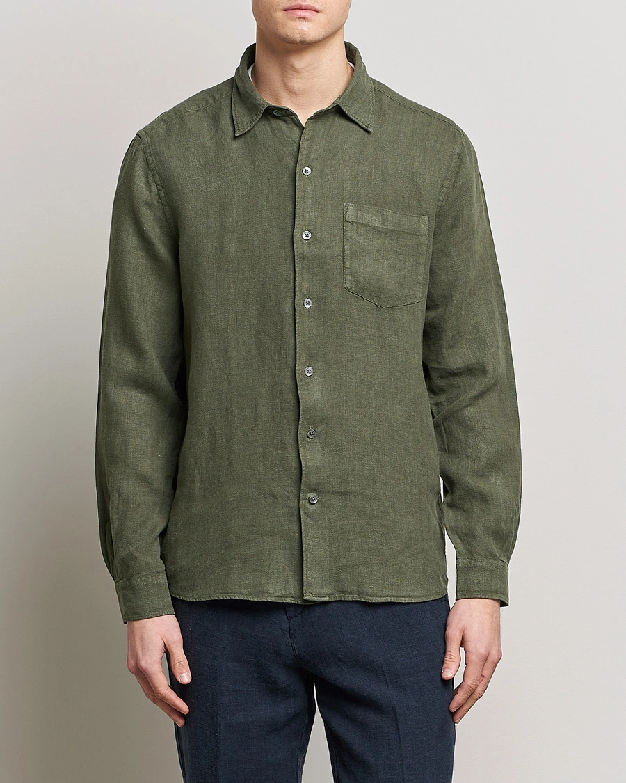 Herr | A Day's March | A Day\'s March | Abu Linen Shirt Seaweed