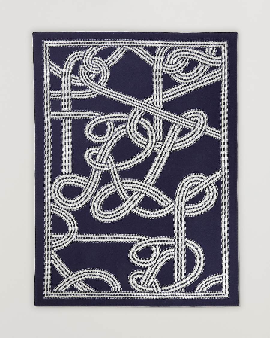 Herre | Pledd | Ralph Lauren Home | Berken Wool/Cashmere Signature Logo Blanket Navy