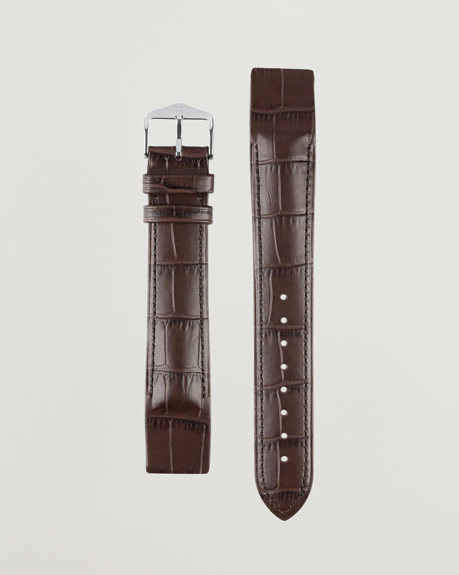 Herre |  | HIRSCH | Duke Embossed Leather Watch Strap Brown