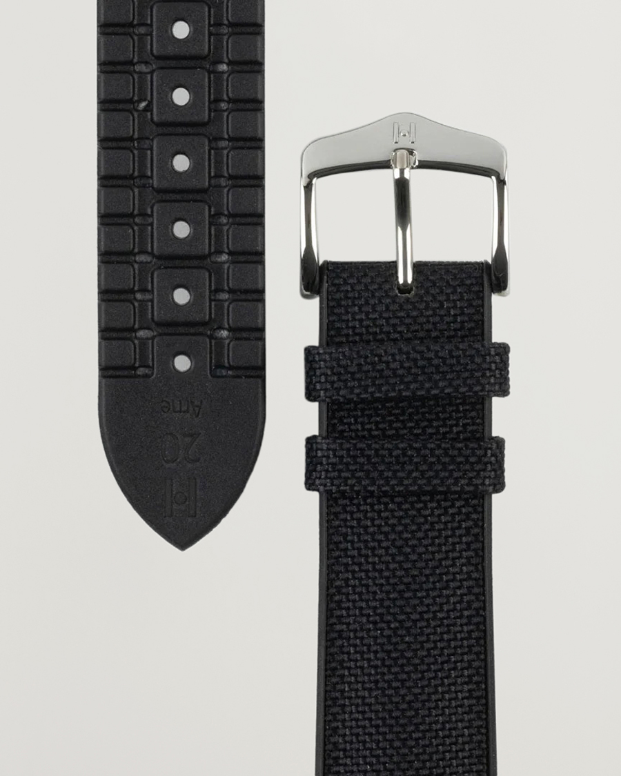 Herr | Klockarmband | HIRSCH | Arne Sailcloth Effect Performance Watch Strap Black