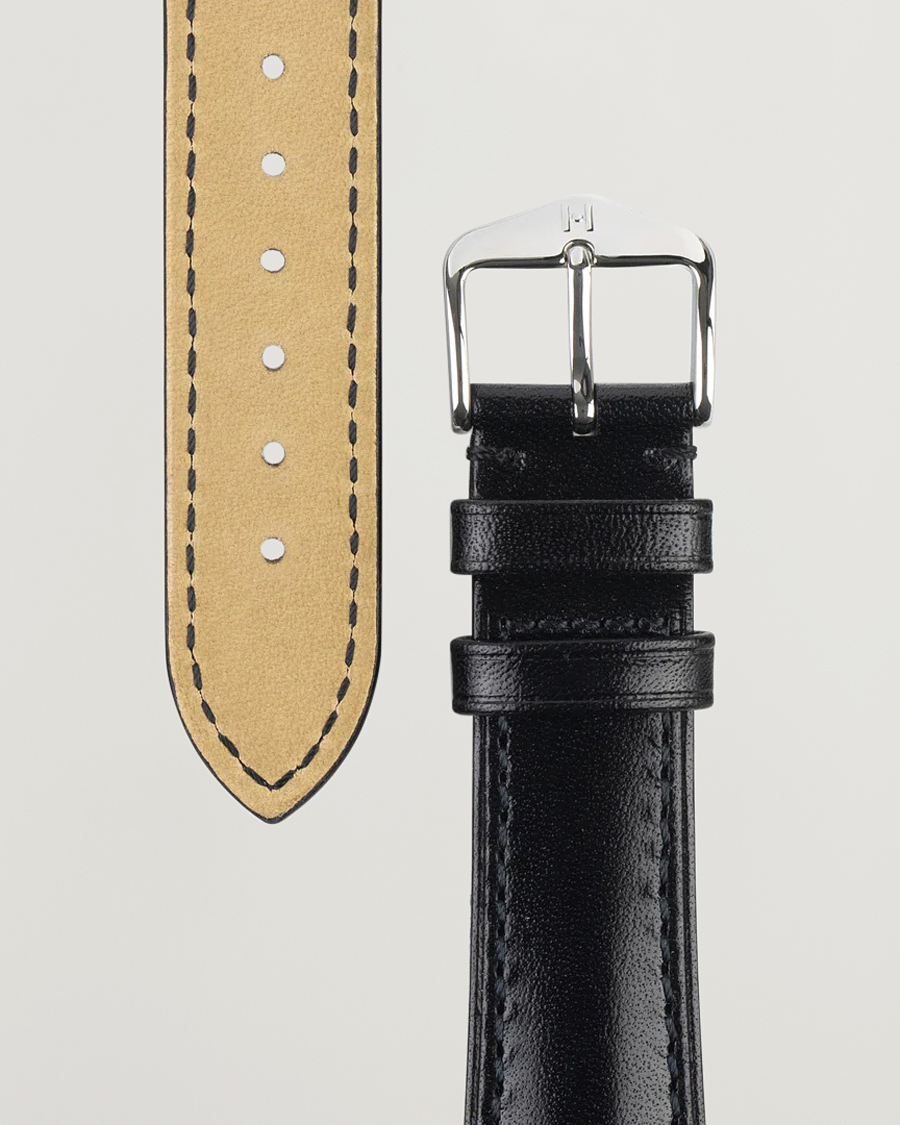 Herre | Klokkeremmer | HIRSCH | Siena Tuscan Leather Watch Strap Black