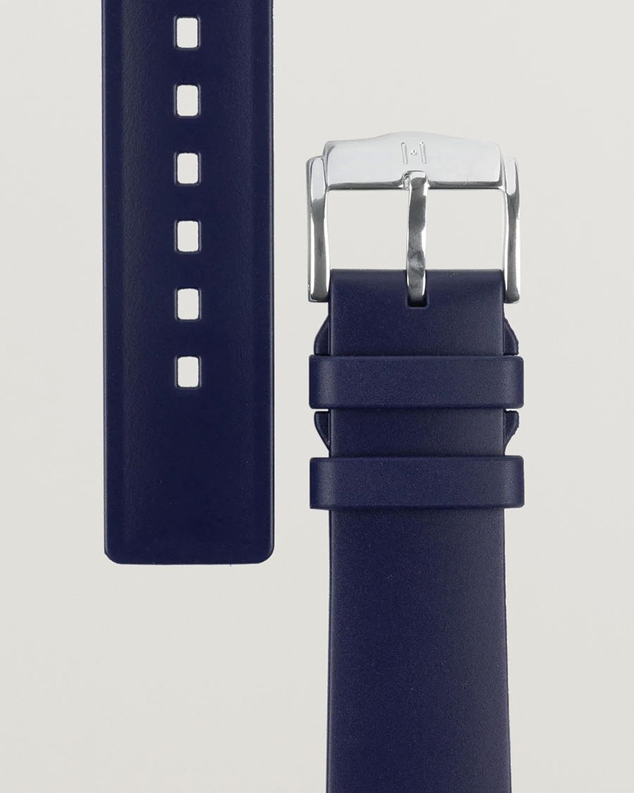 Herre |  | HIRSCH | Pure Natural Rubber Watch Strap Blue