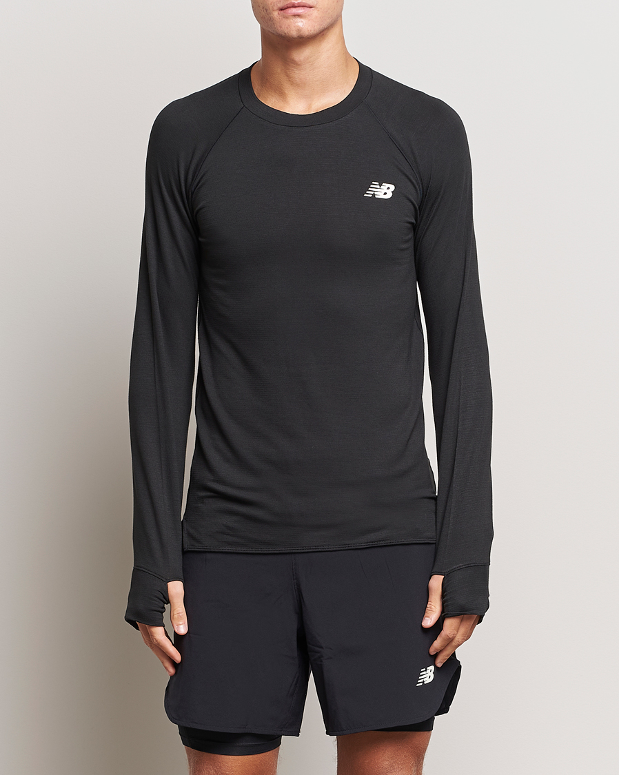 Herre | T-Shirts | New Balance | Running Q Speed Jacquard Long Sleeve T-Shirt Black