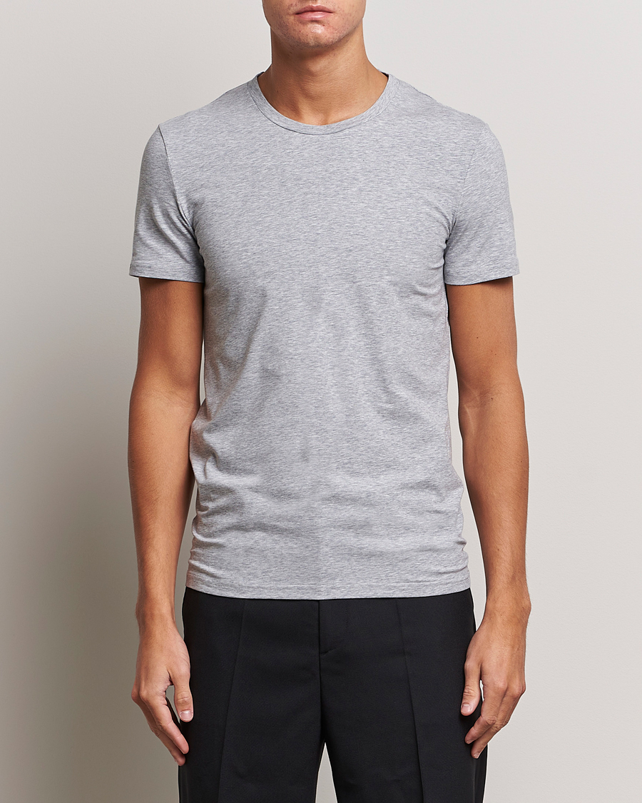 Herre | Klær | Zegna | Stretch Cotton Round Neck T-Shirt Grey Melange