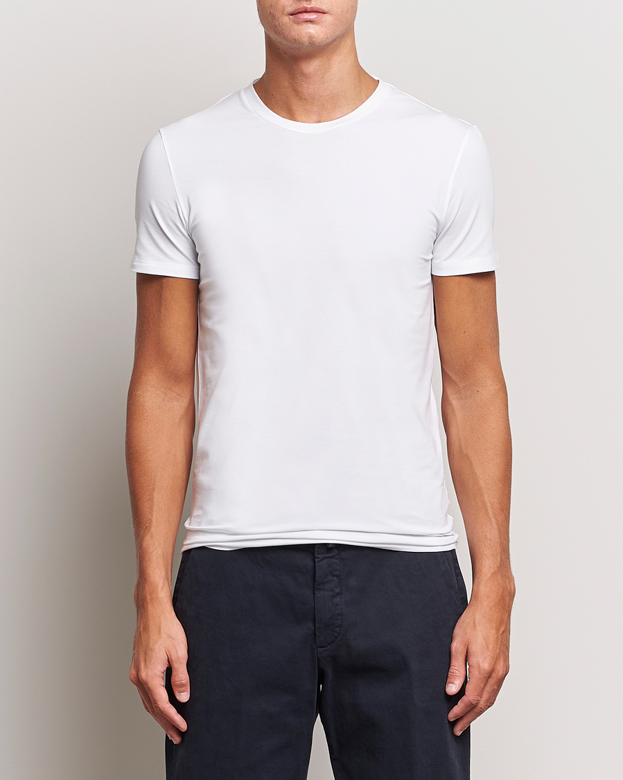 Herre | Klær | Zegna | Stretch Cotton Round Neck T-Shirt White