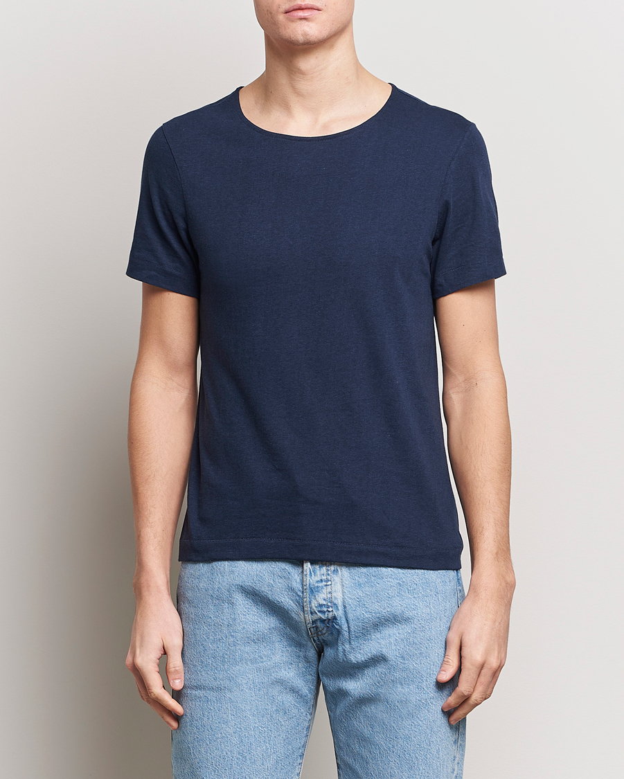Herre | Klær | Merz b. Schwanen | 1920s Loopwheeled T-shirt Ink Blue