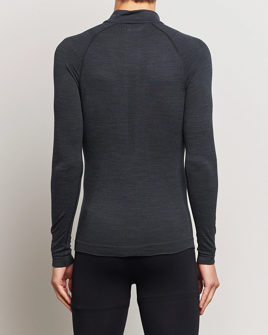 Herre | Klær | Falke Sport | Falke Long Sleeve Wool Tech half Zip Shirt Black