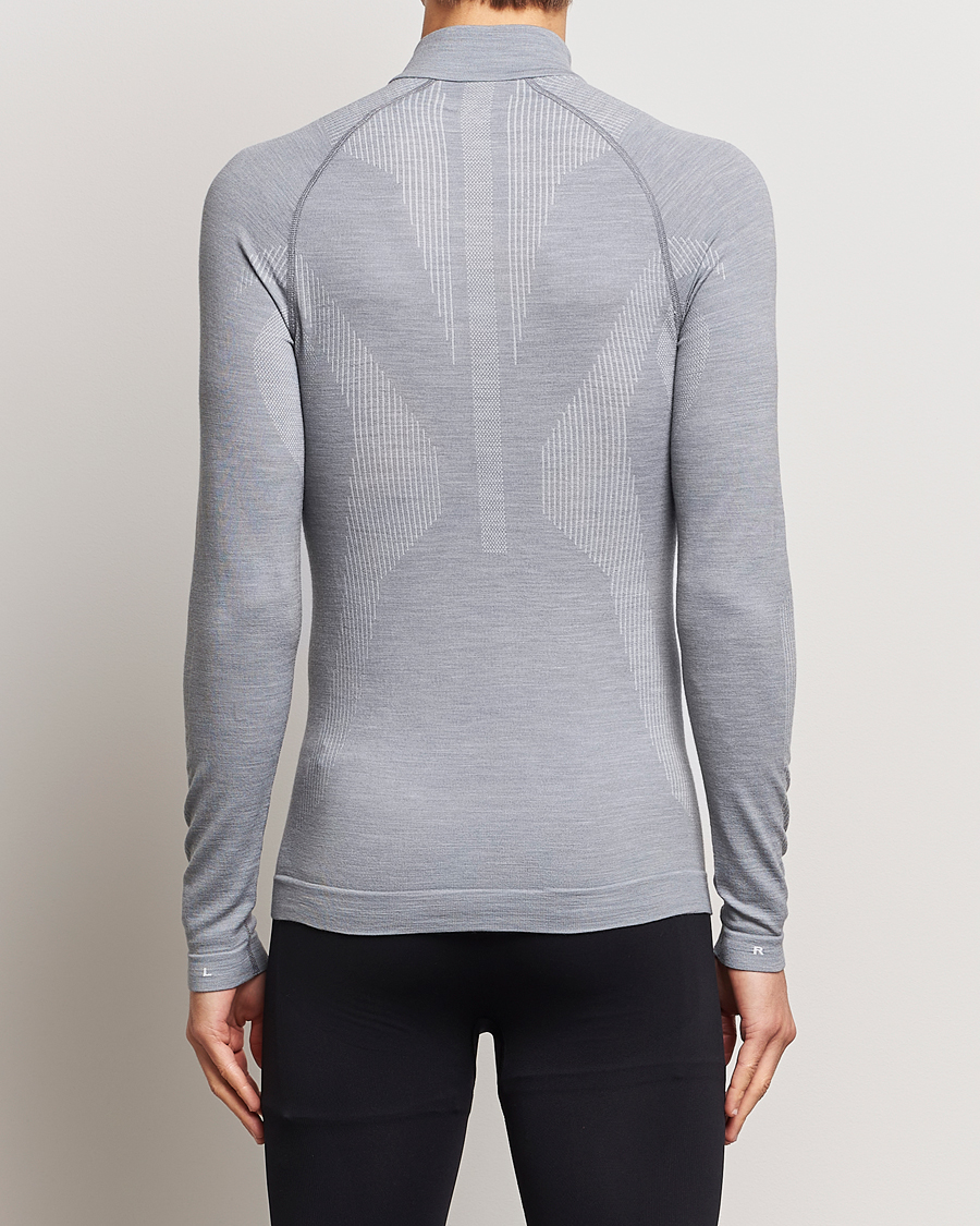 Herre | Klær | Falke Sport | Falke Long Sleeve Wool Tech half Zip Shirt Grey Heather