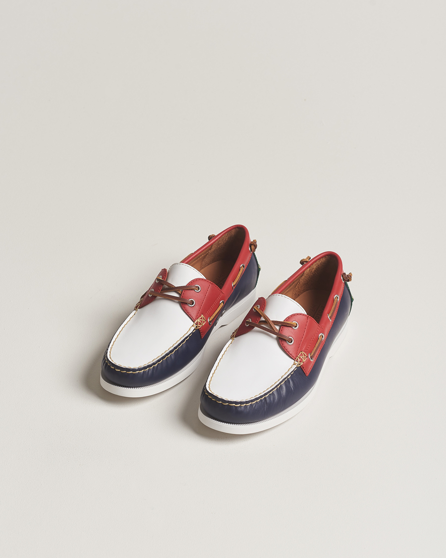 Herre | Polo Ralph Lauren | Polo Ralph Lauren | Merton Leather Boat Shoe Red/White/Blue