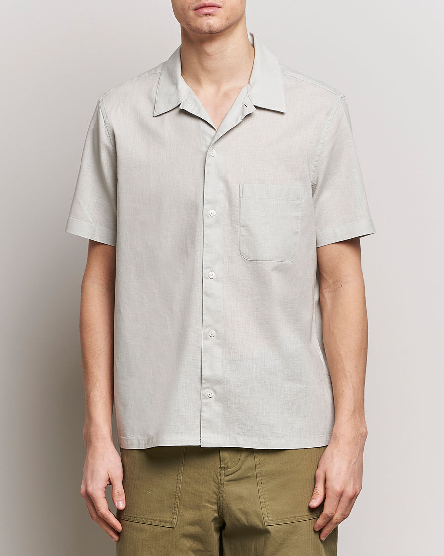 Herre | Kortermede skjorter | Samsøe Samsøe | Avan Linen/Cotton Short Sleeve Shirt Moonstruck