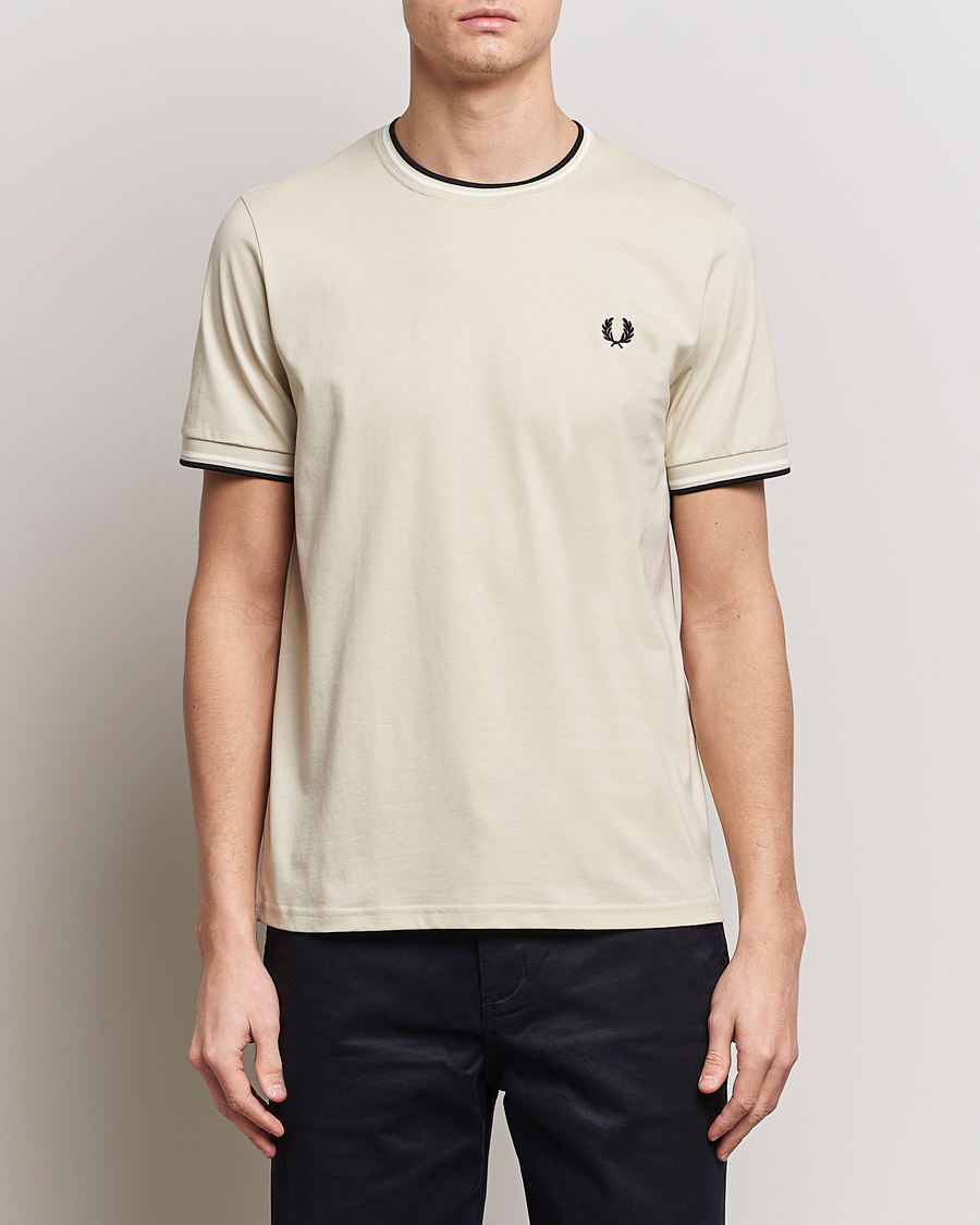 Herre | Fred Perry | Fred Perry | Twin Tipped T-Shirt Oatmeal