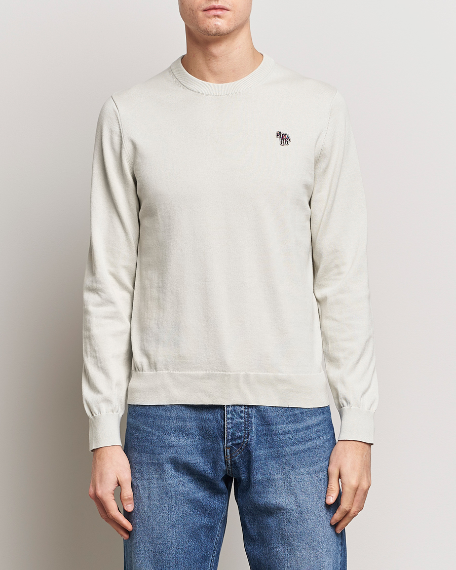 Herre | Strikkede gensere | PS Paul Smith | Zebra Cotton Knitted Sweater Washed Grey