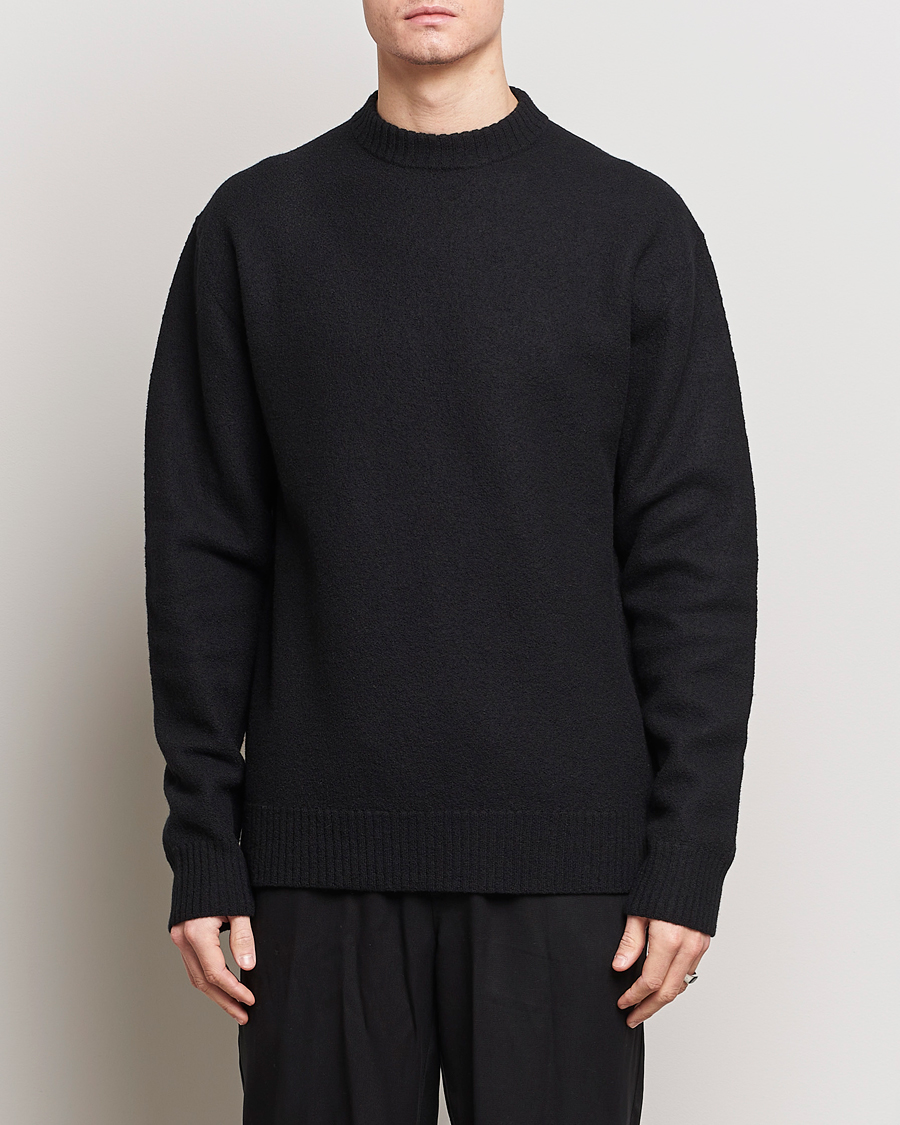 Herre | Pullovers rund hals | Jil Sander | Lightweight Merino Wool Sweater Black