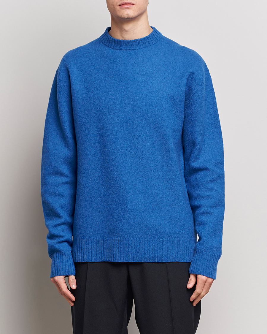 Herre | Pullovers rund hals | Jil Sander | Lightweight Merino Wool Sweater Space Blue