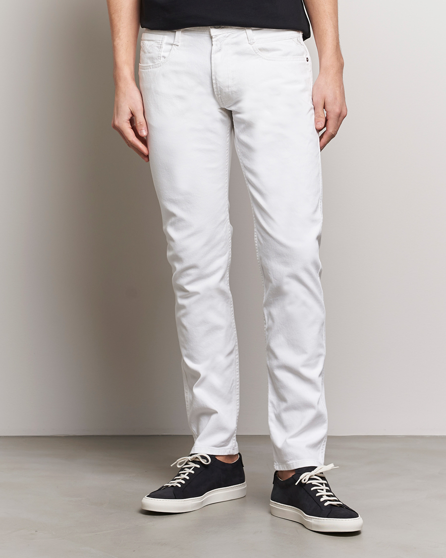 Herre | Hvite jeans | Replay | Anbass Powerstretch Jeans White
