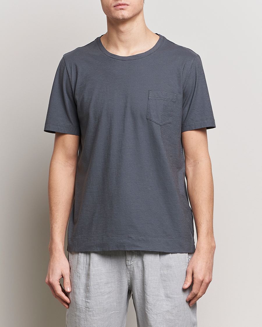 Herre | T-Shirts | Massimo Alba | Panarea Watercolor T-Shirt Steel