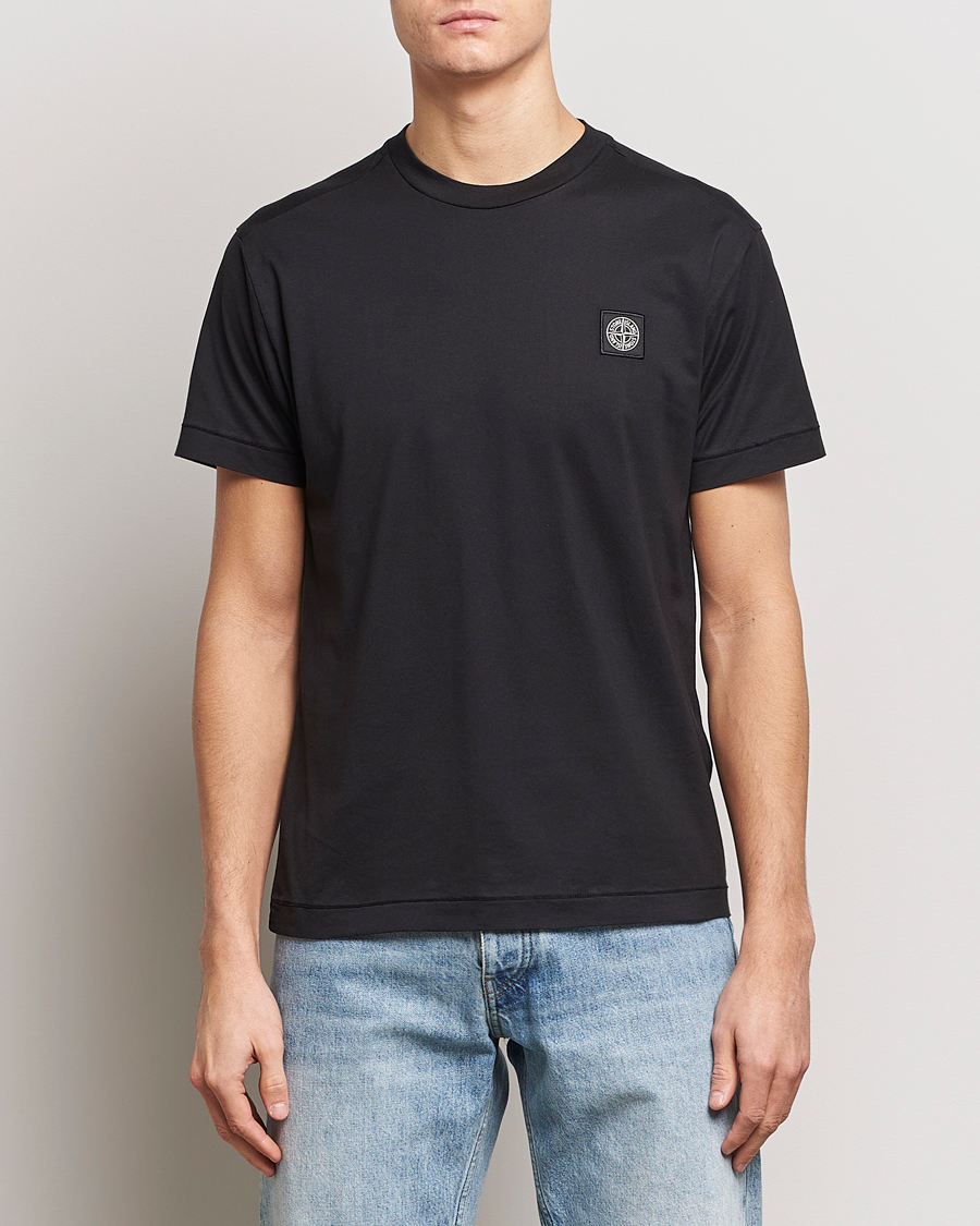 Herre | Svarte t-skjorter | Stone Island | Garment Dyed Cotton Jersey T-Shirt Black