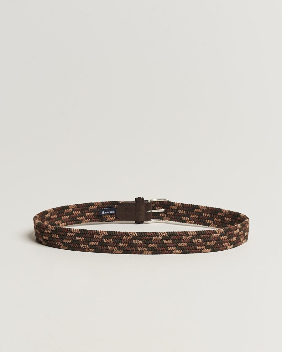 Herre | Belter | Anderson\'s | Braided Wool Belt Dark Brown