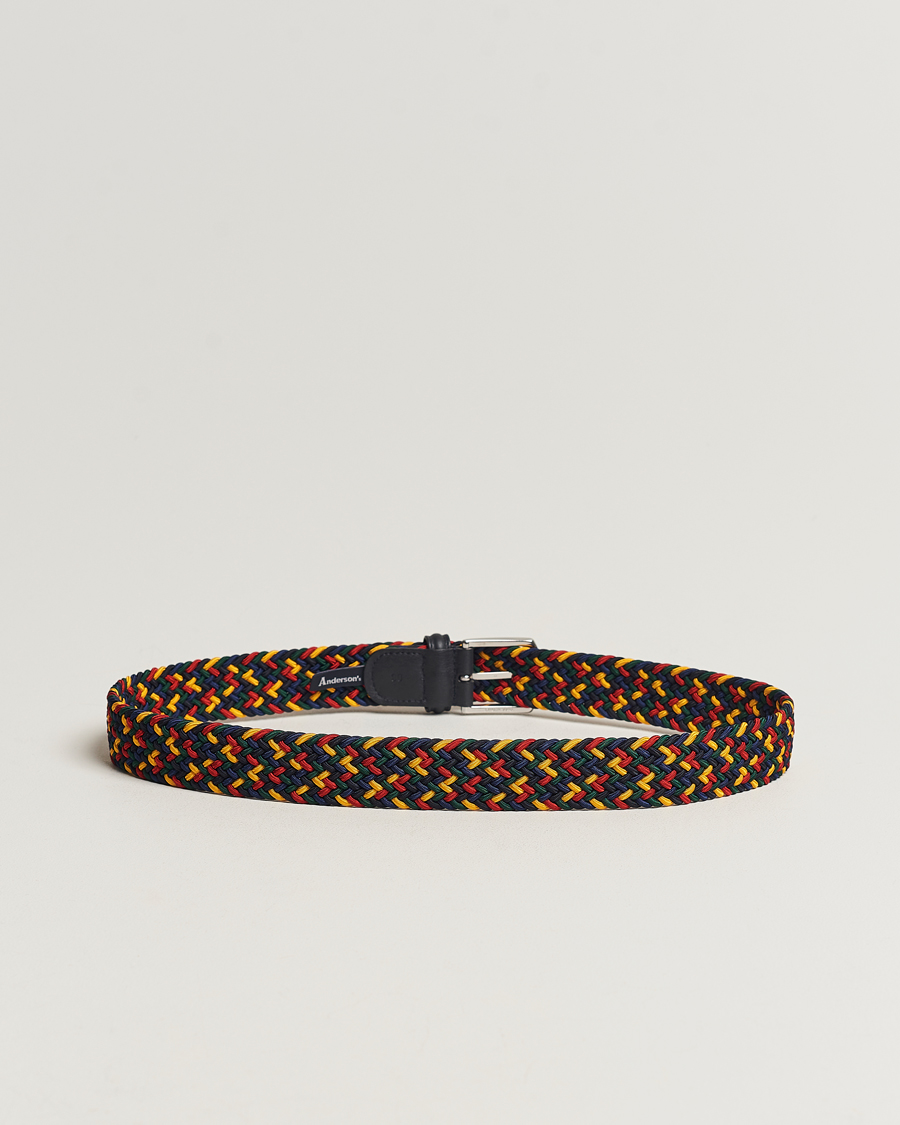 Herre | Anderson's | Anderson\'s | Stretch Woven 3,5 cm Belt Ivy Multi