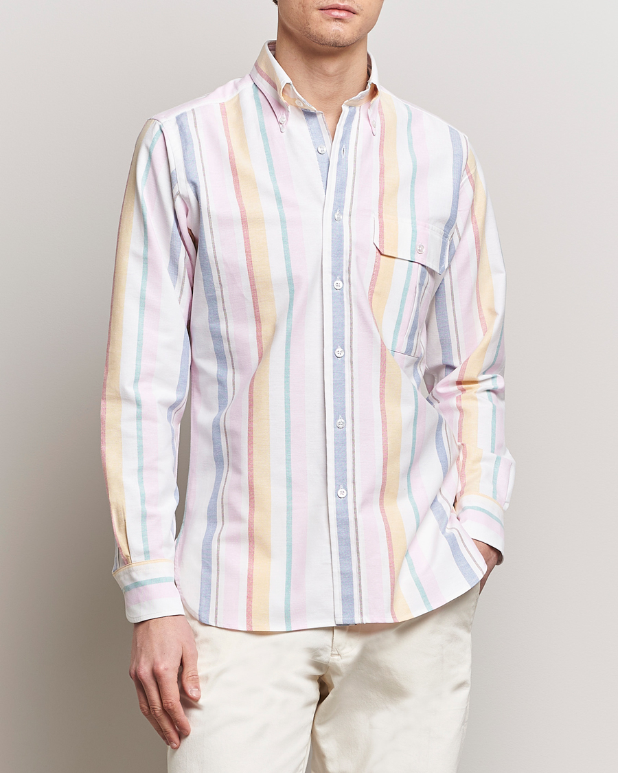 Herre | Oxfordskjorter | Drake\'s | Multi Stripe Oxford Shirt Multi