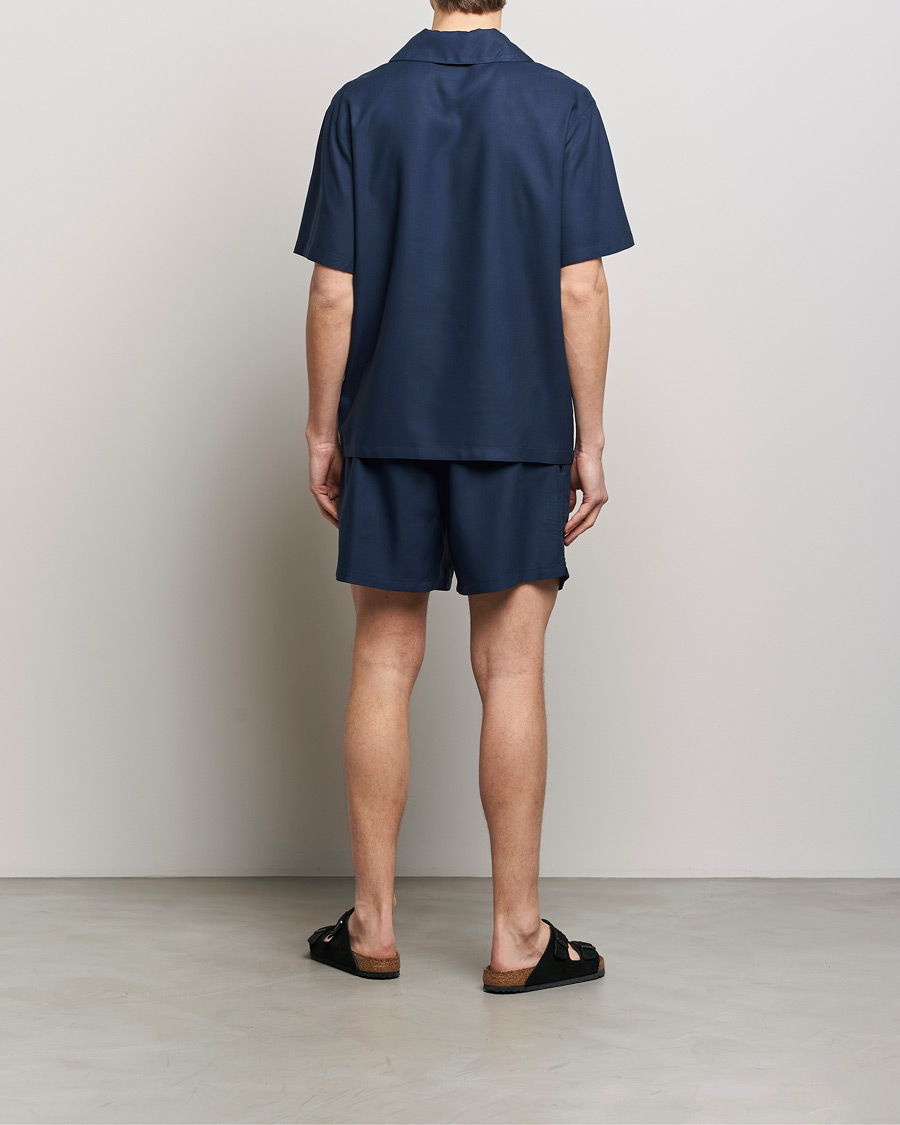 Herre | Pyjamaser | Calvin Klein | Viscose Short Sleeve Pyjama Set Blue Shadow