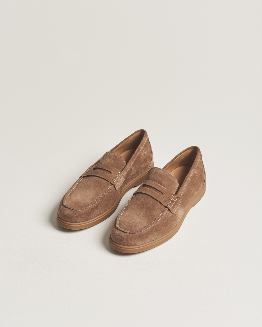 Herre | Håndlagde sko | Loake 1880 | Lucca Suede Penny Loafer Flint