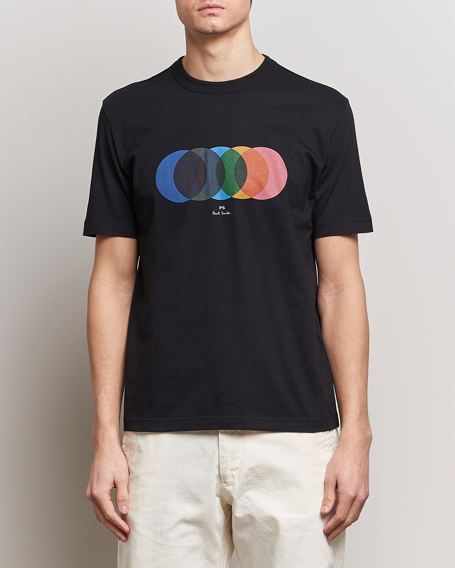 Herre | Paul Smith | PS Paul Smith | Organic Cotton Circles Crew Neck T-Shirt Black