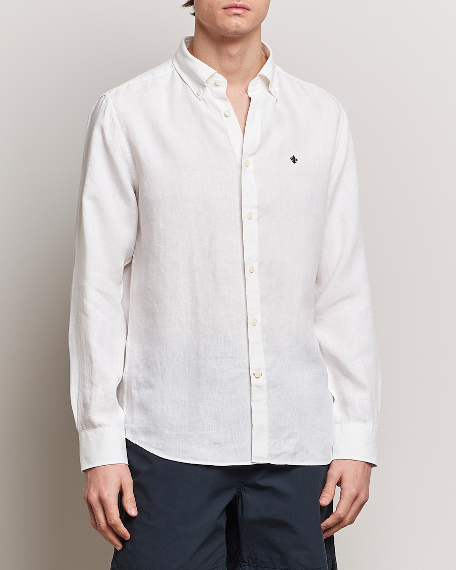 Herr | Skjortor | Morris | Douglas Linen Button Down Shirt White