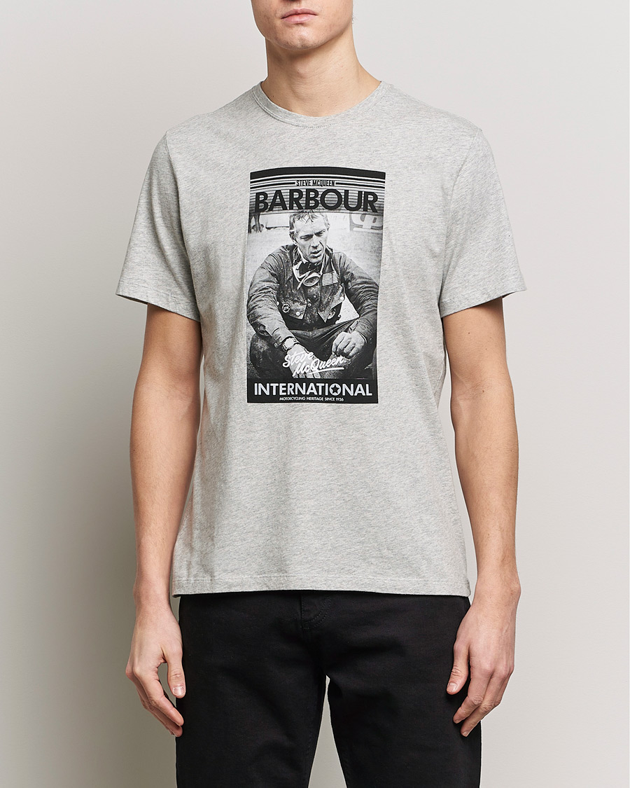 Herre | Kortermede t-shirts | Barbour International | Mount Steve McQueen T-Shirt Grey Marl