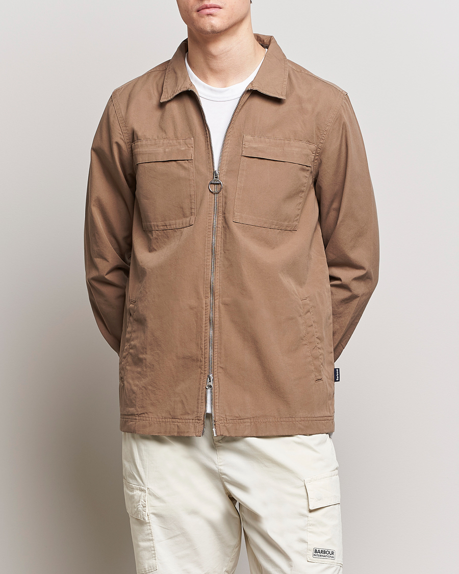 Herre | Barbour | Barbour Lifestyle | Glendale Cotton Zip Overshirt Military Brown