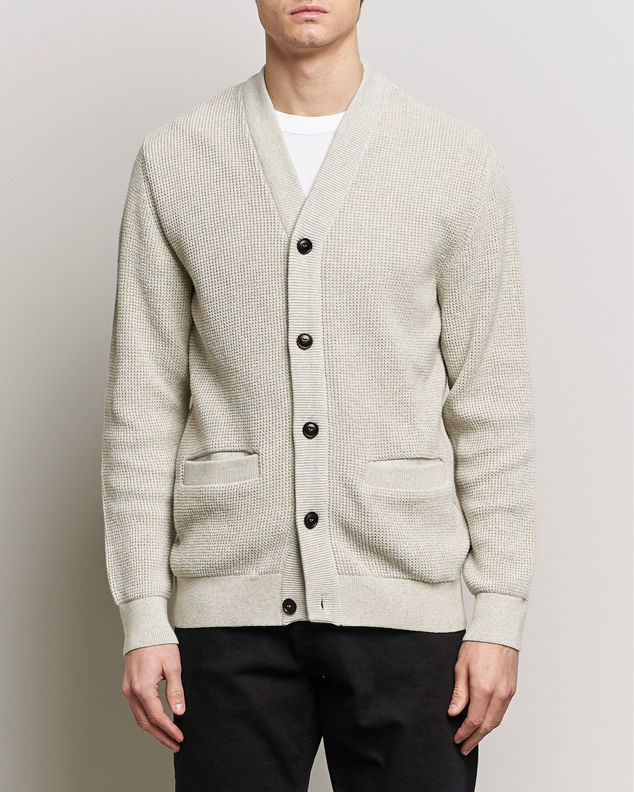 Herre | Cardigans | Barbour Lifestyle | Howick Knitted Cotton Cardigan Whisper White