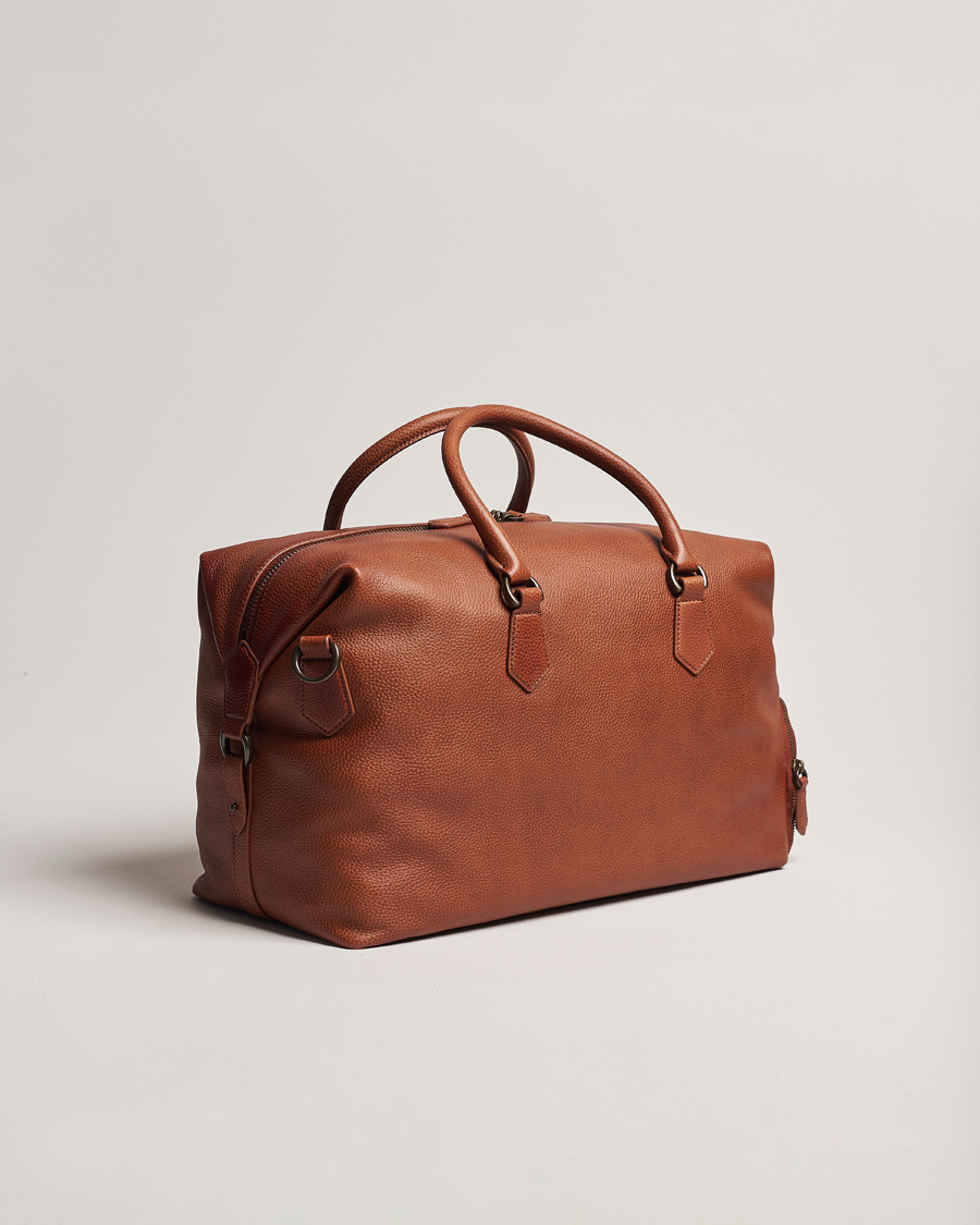 Herre | Preppy Authentic | Polo Ralph Lauren | Pebbled Leather Dufflebag Saddle Brown