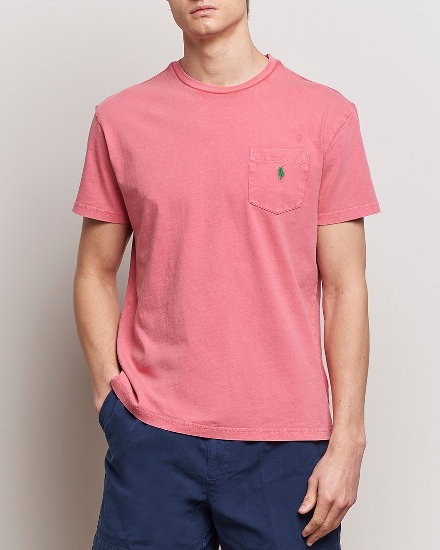 Herre | World of Ralph Lauren | Polo Ralph Lauren | Cotton Linen Crew Neck T-Shirt Pale Red
