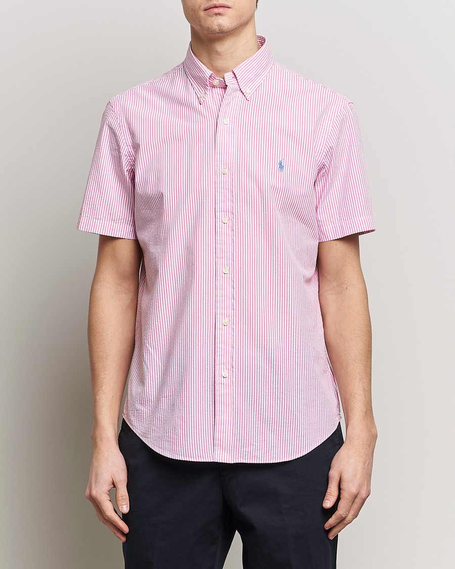 Herre | Kortermede skjorter | Polo Ralph Lauren | Seersucker Short Sleeve Striped Shirt Rose/White