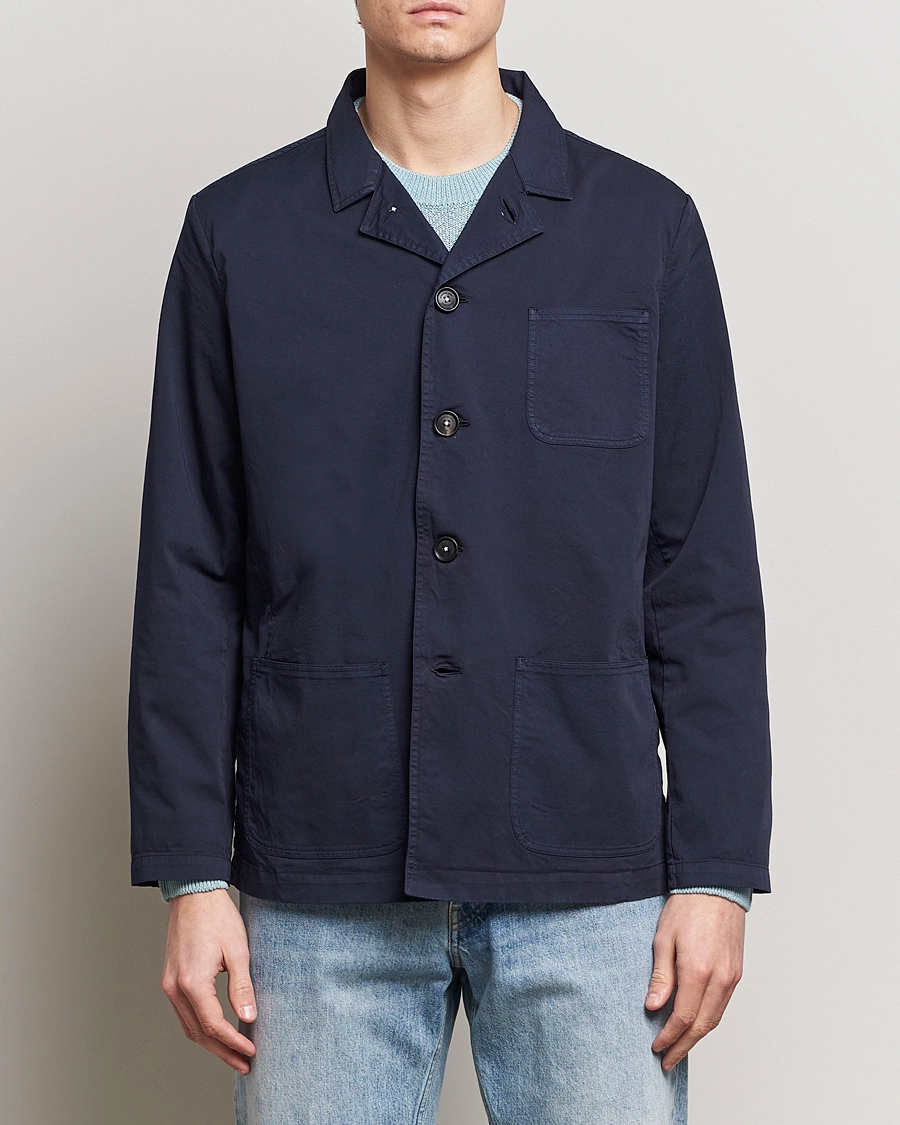 Herre | Vårjakker | Massimo Alba | Florida Stone Washed Shirt Jacket Navy