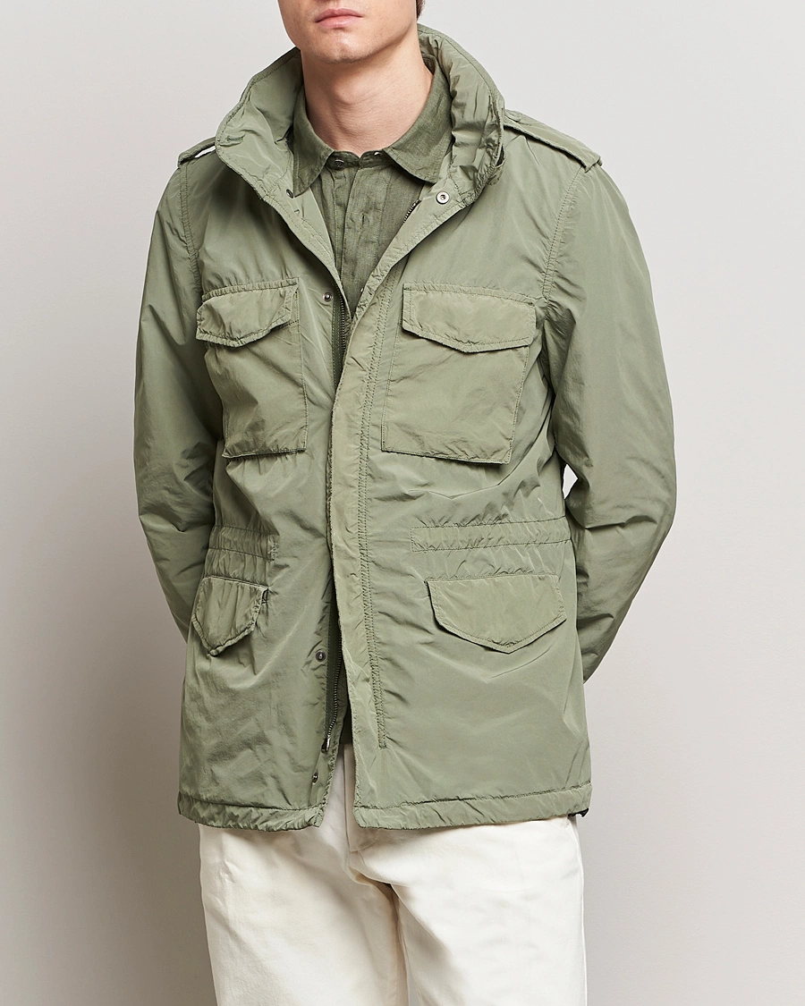 Herr | Aspesi | Aspesi | Giubotto Garment Dyed Field Jacket Sage