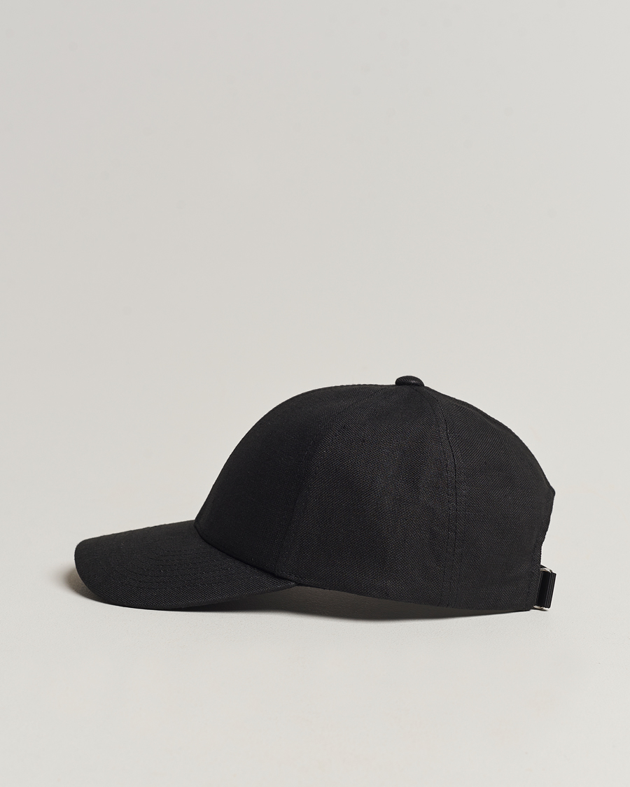 Herre | Caps | Varsity Headwear | Linen Baseball Cap Licorice Black