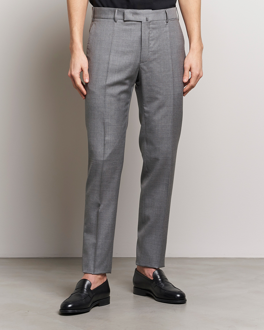 Herre | Formal Wear | Incotex | Slim Fit Tropical Wool Trousers Light Grey