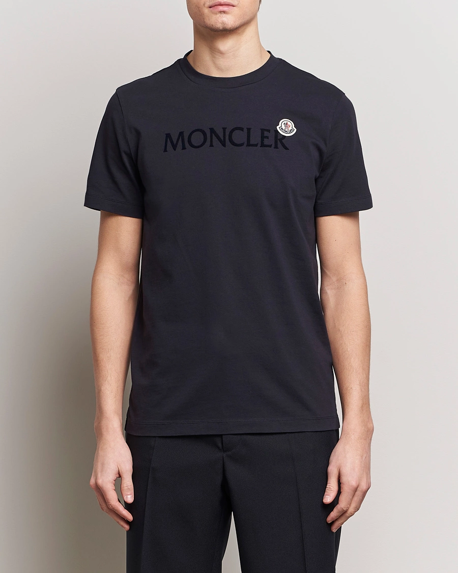 Herre | Klær | Moncler | Lettering Logo T-Shirt Navy
