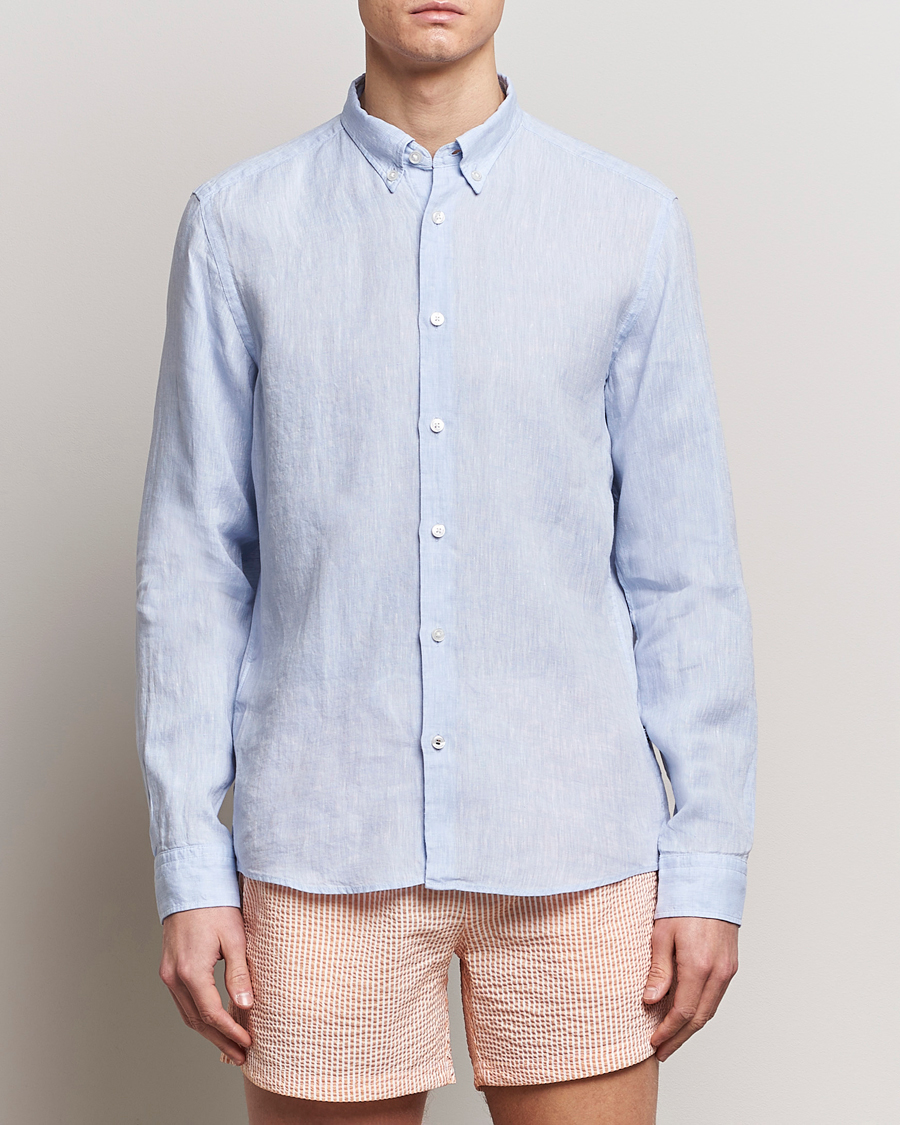 Herre | Linskjorter | BOSS BLACK | Liam Linen Shirt Light Blue