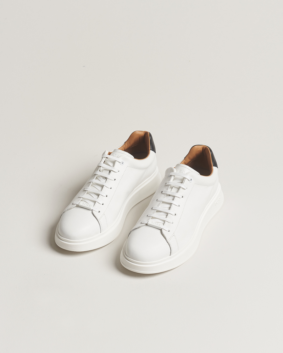 Herre | Business & Beyond | BOSS BLACK | Bolton Leather Sneaker Natural