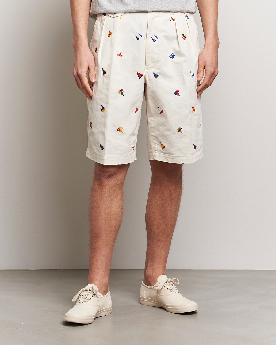 Herre | BEAMS PLUS | BEAMS PLUS | Embroidered Shorts White
