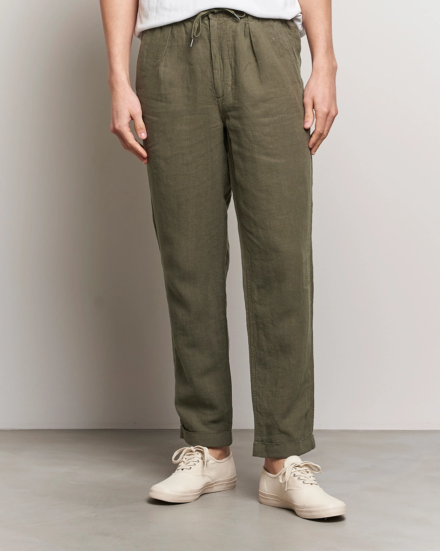 Herre | Nytt i butikken | Polo Ralph Lauren | Prepster Linen Trousers Thermal Green