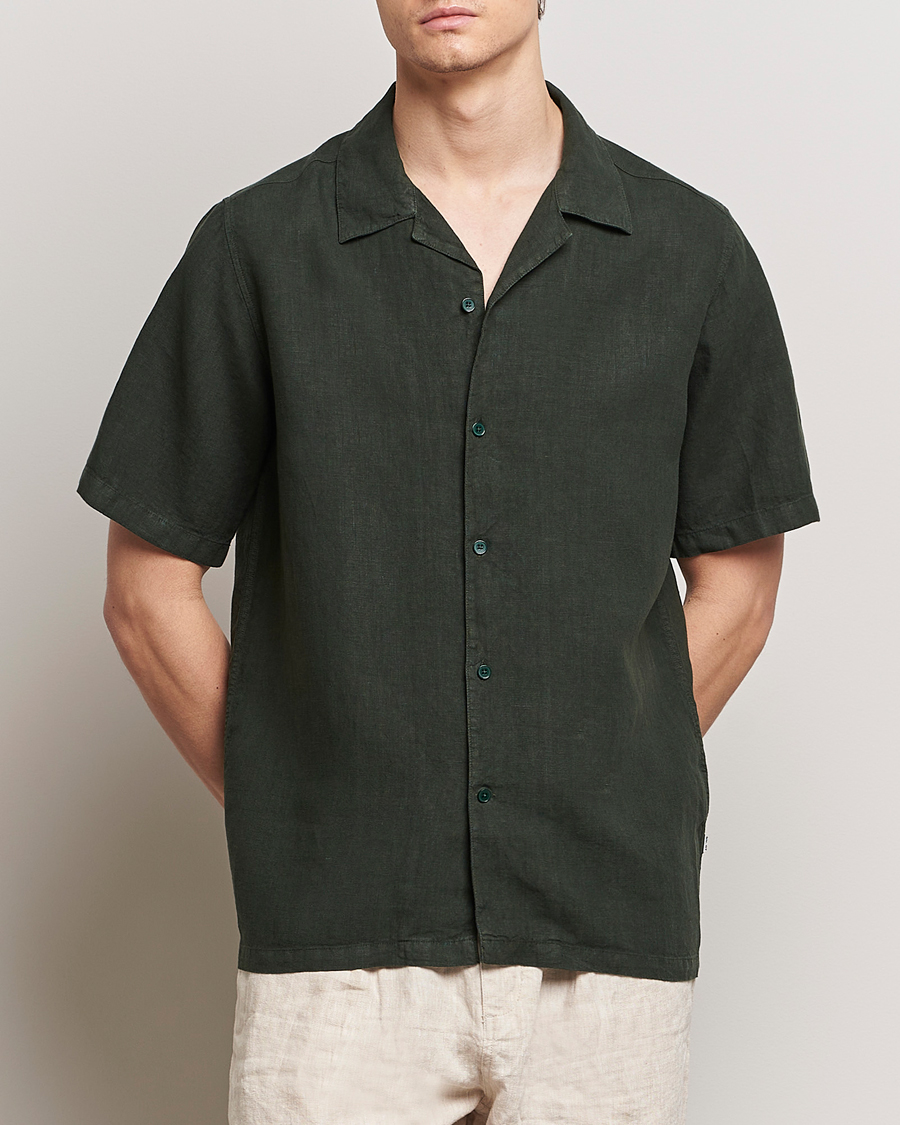 Herre | Kortermede skjorter | NN07 | Julio Linen Resort Shirt Rosin Green