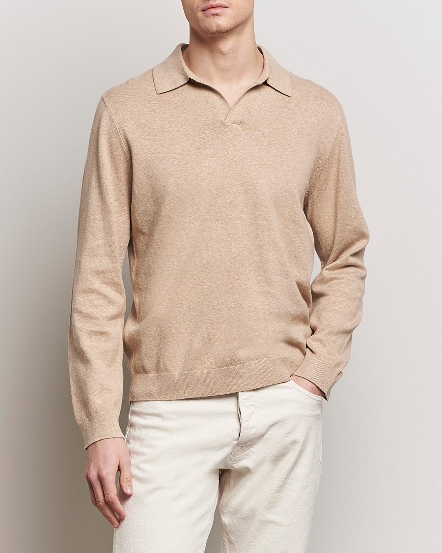 Herr | A Day's March | A Day\'s March | Manol Cotton Linen Polo Khaki