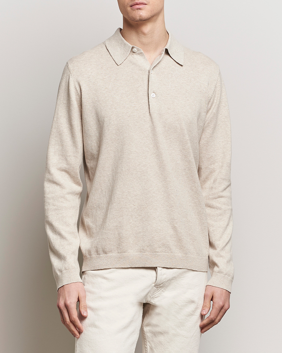 Herr | A Day's March | A Day\'s March | Ambroz Cotton/Linen Polo Sand