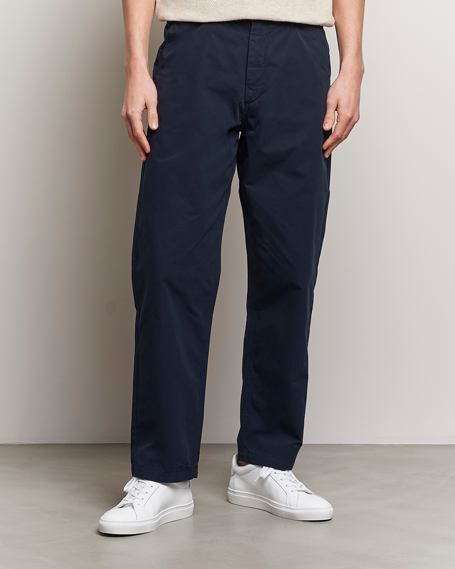 Herr | A Day's March | A Day\'s March | Redwood Light Cotton Trousers Navy
