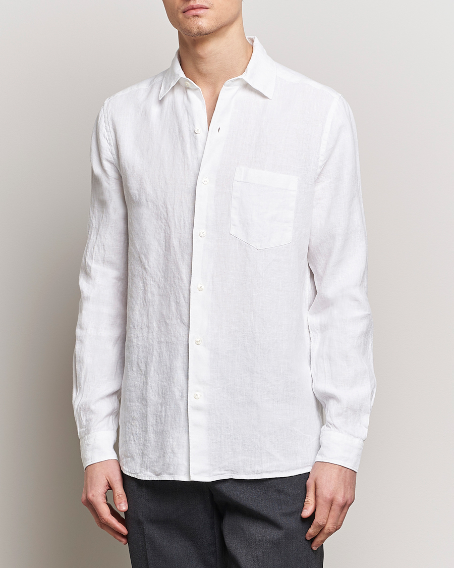 Herr | Skjortor | A Day\'s March | Abu Linen Shirt White