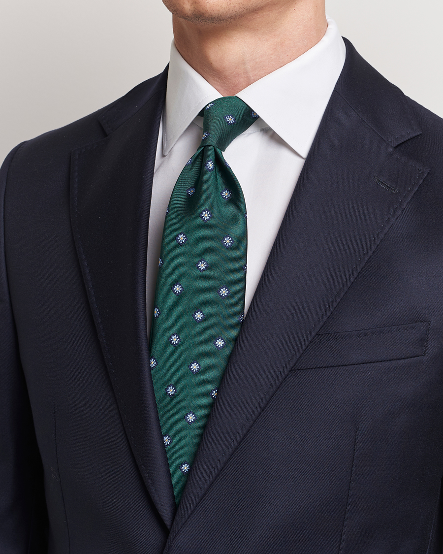 Herre | Nytt i butikken | E. Marinella | 3-Fold Jacquard Silk Tie Dark Green