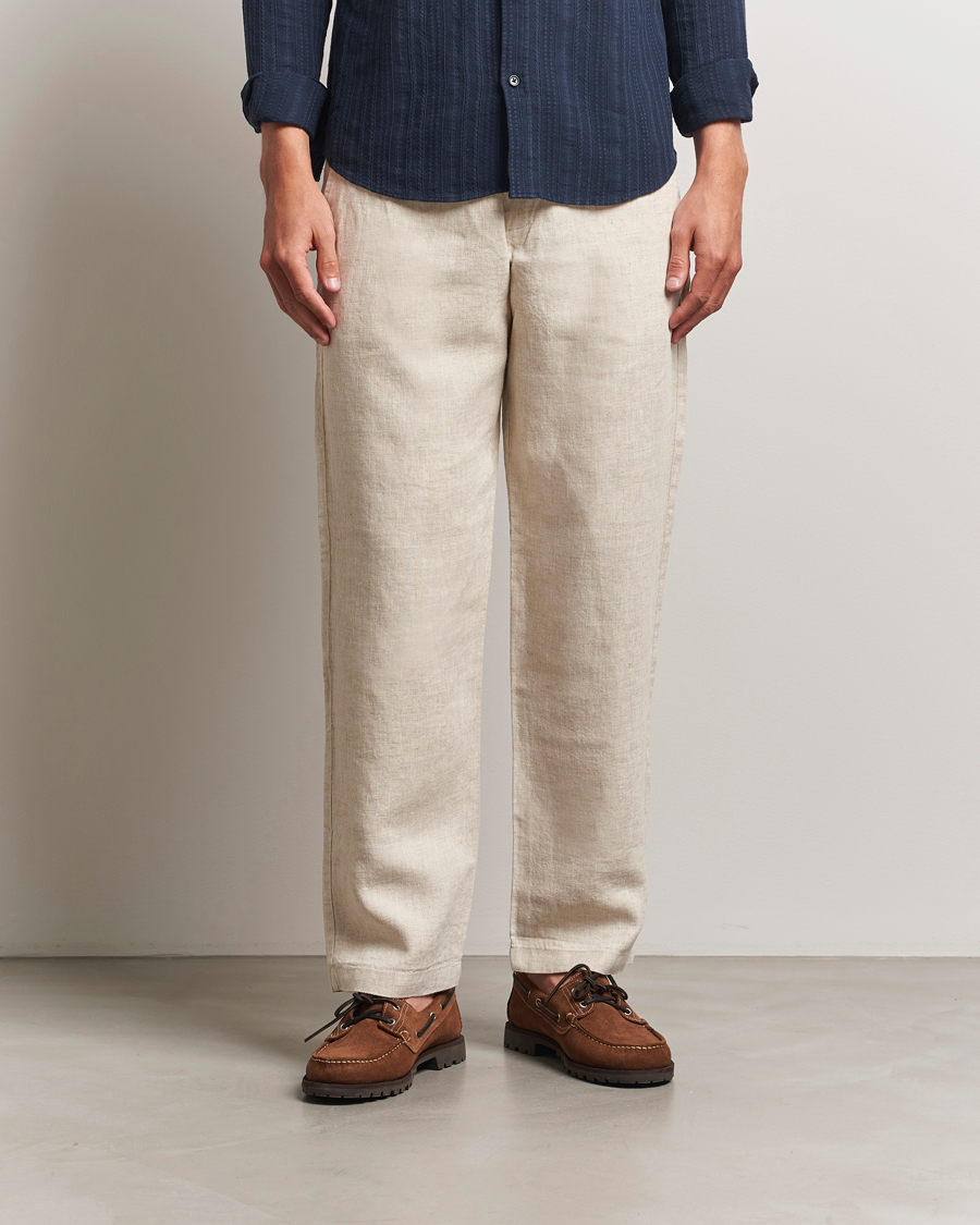 Herre | Bukser | NN07 | Aden Regular Fit Linen Chinos Oat